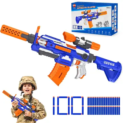 Buy Toy Gun For Nerf Guns - Automatic Machine Gun For Boys Girls Sniper - 100 Darts • 59.40£