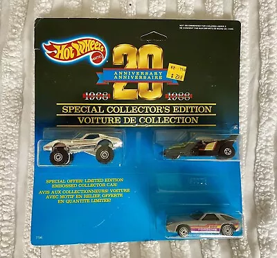 Buy Hot Wheels 20th Anniversary 3 Car Set Special Collectors Edition 1968-1988 • 9.99£