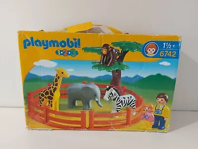 Buy Playmobil 123 Giraffe Elephant Zebra Monkey Tree Zoo Play Set 6742 • 14.99£
