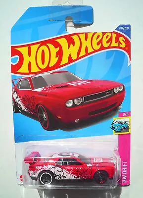 Buy Hot Wheels (Red) Dodge Challenger Drift Car 3/5 (Long Card) 207/250 HCX80 • 2.65£