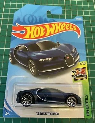 Buy Hot Wheels 2016 Bugatti Chiron Blue HW Exotics Number 236 New And Unopened • 19.99£