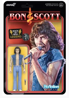 Buy AC/DC Bon Scott Reaction Figures Wave 01 - Bon Scott  AC/DC  Super 7 NEW+SEALED • 18.79£