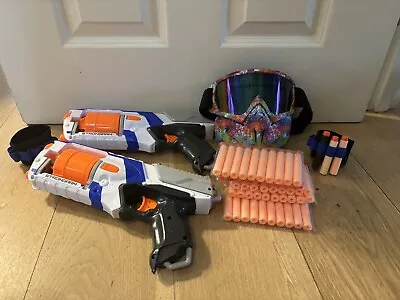 Buy Nerf Strong Arm 2 Pack Gun Set With Brand New Darts And Protective Mask • 15£