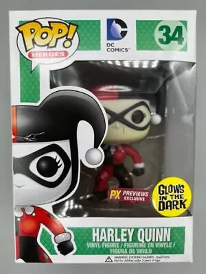 Buy Funko POP #34 Harley Quinn - Glow - DC Comics - Damaged Box With Protector • 16.49£