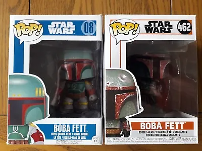 Buy 2 X Funko Pop Star Wars Boba Fett Figures. Nos. 08 & 462. Very Good Condition • 13£