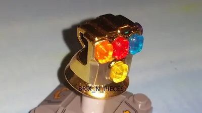 Buy Gold Chromed Thanos Infinity Gauntlet + Stand And Stones Lego Bigfig Minifigure • 9.99£