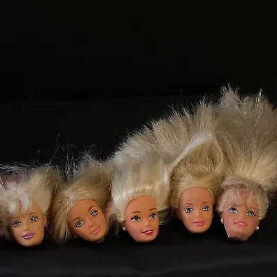 Buy Mattel Barbie Lot Of 6 Heads With Earrings - As Is - For OOAK • 8.29£