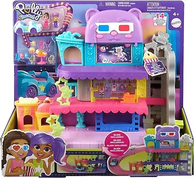 Buy Polly Pocket Dolls HPV39 Pollyville Drive-In Movie Theatre Playset • 21.95£