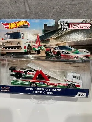 Buy Hotwheels Team Transport 2016 Ford Gt Race And Ford C-800 Cracked Bubble • 14.99£