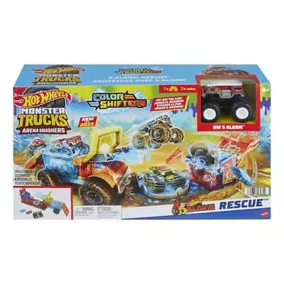 Buy Hot Wheels Monster Trucks Arena Smashers Colour Shifters Rescue Playset • 39.99£