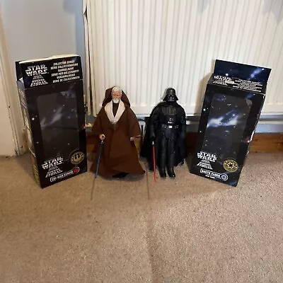 Buy Star Wars 12 Inch Obi Wan & Darth Vader Figures Collectors Series Boxed Kenner • 24£