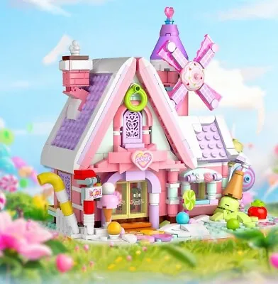 Buy 547pcs Pink Dream Windmill House Building Block Set DIY Doll House Toy For Kids • 69.79£
