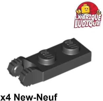 Buy LEGO 4x Flat Hinge Lock 1x2 7 Teeth Black/Black 54657 NEW • 1.32£