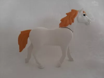 Buy Playmobil White Horse Orange Mane Tail Farm Animal • 1.99£