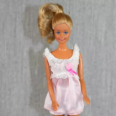 Buy Vintage 1980s BARBIE MATTEL Doll Superstar Blonde Pink Nightie Nightgown Fashion • 24.92£