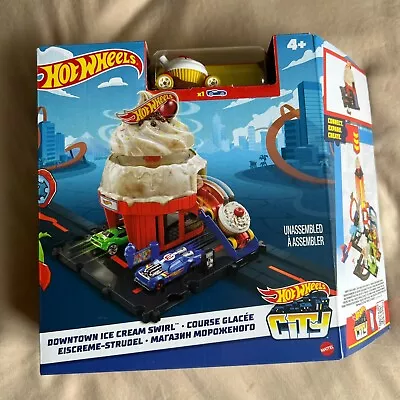 Buy Hot Wheels City - Downtown Ice Cream Swirl - Car Playset Toy - BNIB • 15£