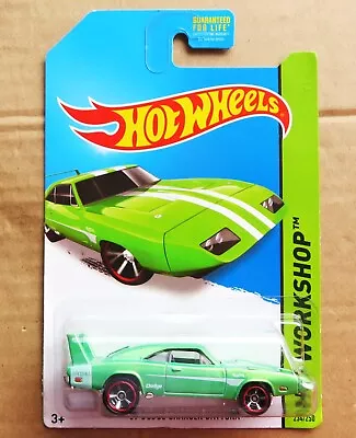 Buy Hot Wheels 2014 Issue '69 Dodge Charger Daytona - Lt.green - Carded - Very Nice • 8£