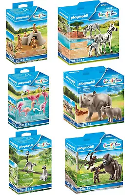 Buy PLAYMOBIL Family Fun Animals Zoo For Choice 70349 Meerkat, Zebra, Gorilla, Rhino • 16.39£