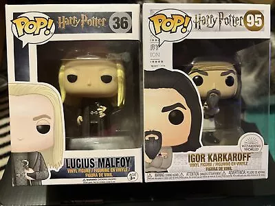 Buy 2 Funko POP! Harry Potter Wizard World Bundle Lucius Malfoy #36 Karkaroff #95 • 9.99£