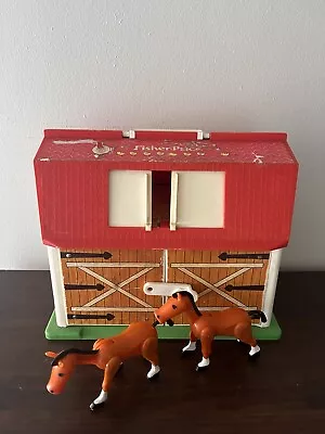 Buy Fisher Price Barn Stable With Horse Vintage Toy 1960s Vintage Toy Animals Toy • 11£
