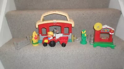Buy Fisher Price Sounds Stable, Farm Shop, Fences, Horse, Tractor ,trailer, Plants.. • 15£