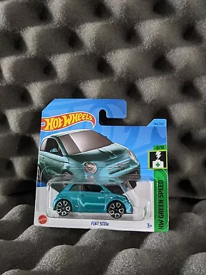 Buy Hot Wheels HW Green Speed #144 Fiat 500e Turquoise Blue 2023 Short Card • 2.85£