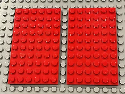 Buy 2 X LEGO Red Plate 6 X 10 Ref 3033 Red / Set 8865 6541 760 8280 384... • 4.11£