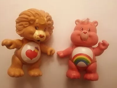 Buy Care Bears 1980s Posable Brave Heart Lion & Cheer Bear Figures Kenner • 14.99£