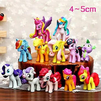 Buy My Little Pony Figures Toys Mini Unicorn Fluttershy Rainbow Dash 12PC Bundle Set • 9.08£