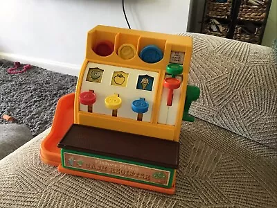 Buy Vintage 1974  Retro Fisher Price Cash Register Till Working With  Coins • 15£