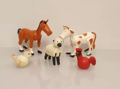 Buy Vintage Fisher Price Little People Family Farm Animals, Cow, Horse, Sheep & Hens • 24.99£