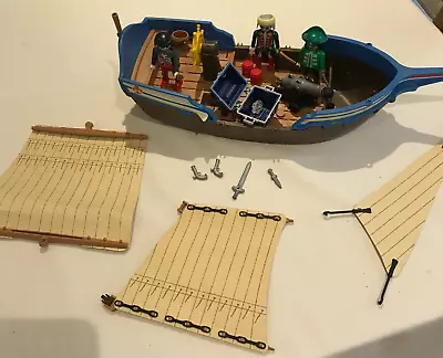 Buy Playmobil Plastic Toys - Small Pirate Boat + Figures & Accessories • 10.99£