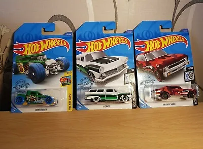 Buy Set Of 3 Hot Wheels. 68 Chevy, 8 Crate, Bone Shaker. Long Card. New Unopened • 16.99£
