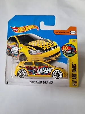 Buy Hot Wheels Volkswagen Golf Mk7 2015 Hw Art Cars Yellow • 6.50£