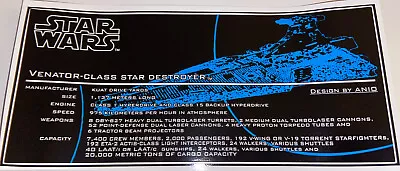 Buy Star Wars UCS Style Sticker MOC-0694 Venator Star Destroyer By ANIO Blue (8039) • 8.24£