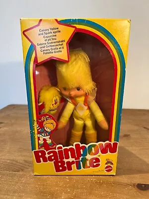 Buy New RARE Vintage Mattel 80's MIB Rainbow Bright Doll Canary Yellow & Spark NRFB • 250£