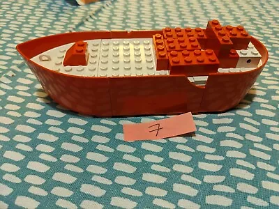 Buy Vintage Lego Land 7” Boat Hull & Deck Red White 1970s • 1£