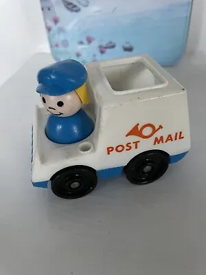 Buy Vintage 1986 Fisher Price Little People Post Lady And Mail Van • 7£