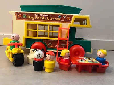 Buy ***RARE 1972 FISHER PRICE Camping Car Play Family Camper *** • 71.81£