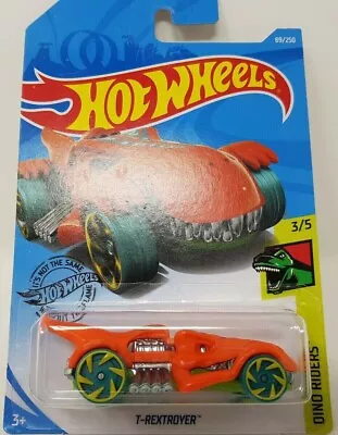 Buy Hot Wheels Dino Riders 2017 #89 T-REXTROYER Orange MINT • 3.25£