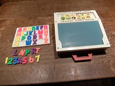Buy Vintage Fisher Price School Days Desk Magnetic Letters/Numbers  SEE DESCRPTION • 12£