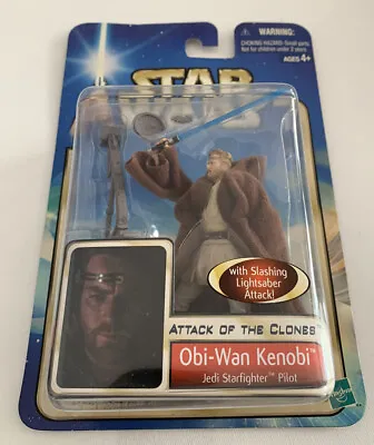 Buy Star Wars Attack Of The Clones - Obi-Wan Kenobi Jedi Starfighter Pilot • 14.99£