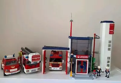 Buy Playmobil  4819 Fire Station With Engines & Car Large Bundle Used • 67.95£