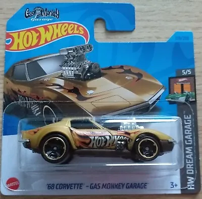 Buy Hot Wheels 2023 '68 Corvette-gas Monkey Garage, Gold, Short Card. • 3.99£