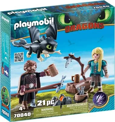 Buy Playmobil 70040 Hiccup & Astrid & Baby Dragon Set - How To Train Your Dreamworks • 19.99£