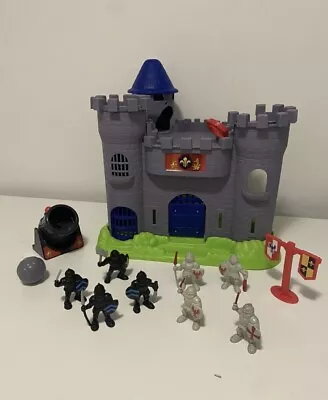 Buy Vintage Fisher Price Great Adventures Castle With Knights Figures Boulder Canon • 39.99£