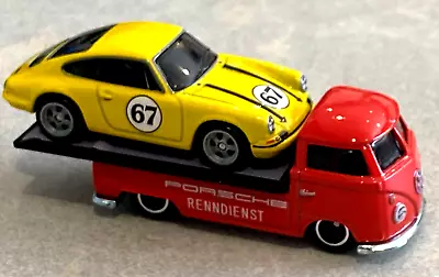 Buy Hot Wheels Premium - Red Vw T1 Transporter And Yellow 1967 Porsche 911r - Loose • 11.99£