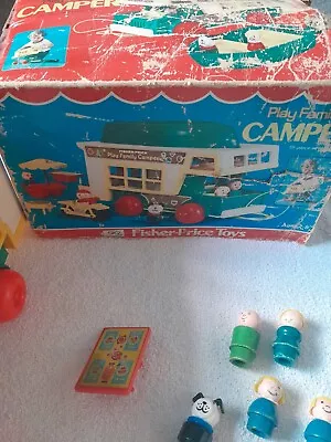 Buy Vintage Boxed 1970s Fisher Price Family Camper Van With Extras • 0.99£