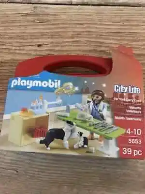 Buy PLAYMOBIL 5653 Case City Life Collectable Small Vet Carry Case Vet Animals Kids • 12£