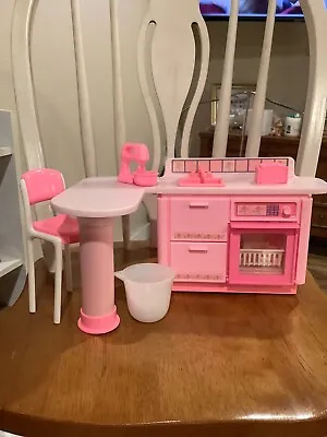 Buy Vintage 1991 Mattel Barbie Wash & Watch Pink Kitchen W/Running Sink &Dishwasher • 23.77£